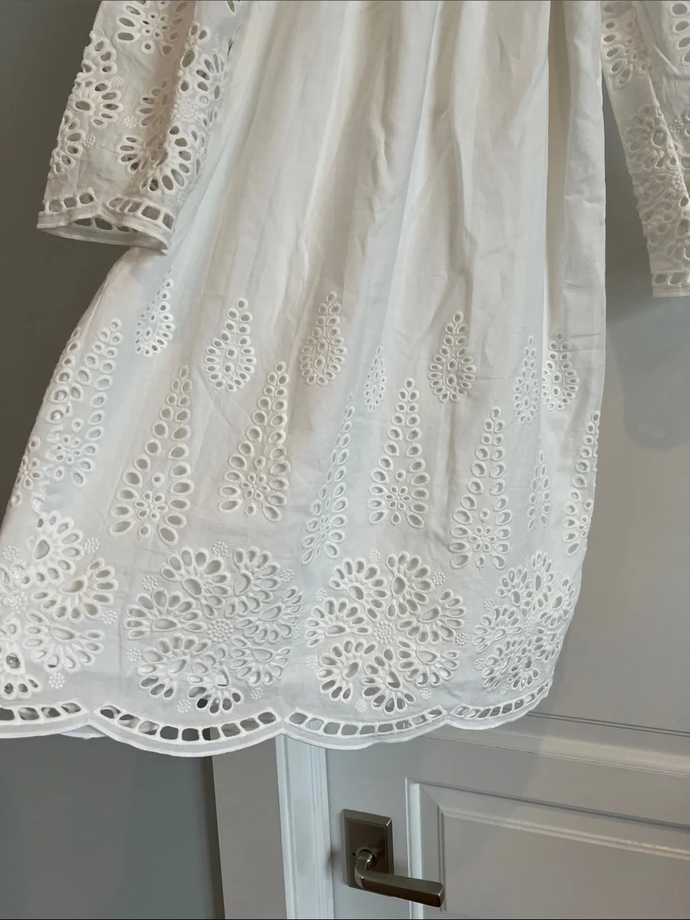 Halabaloo White Eyelet Tunic Dress lined